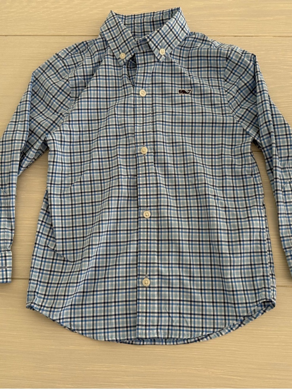 Vineyard Vines Boys Performance Button Down Shirt Blue Plaid Size 3T